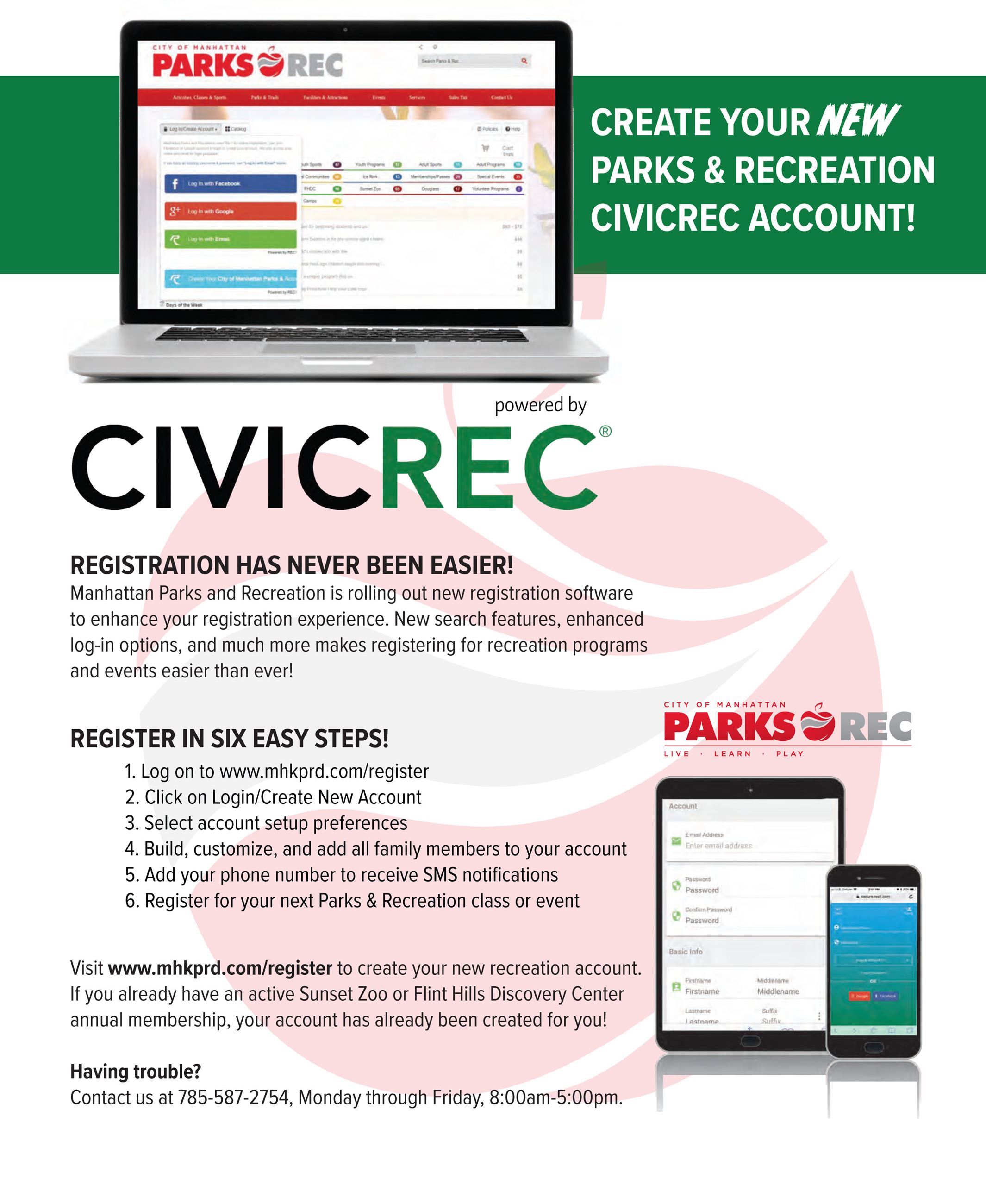 CivicRec Registration Steps